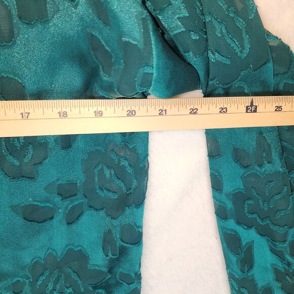 Victoria's Secret Gold Label Green Floral Damask Satin Night Shirt Women's M VTG - Picture 6 of 10